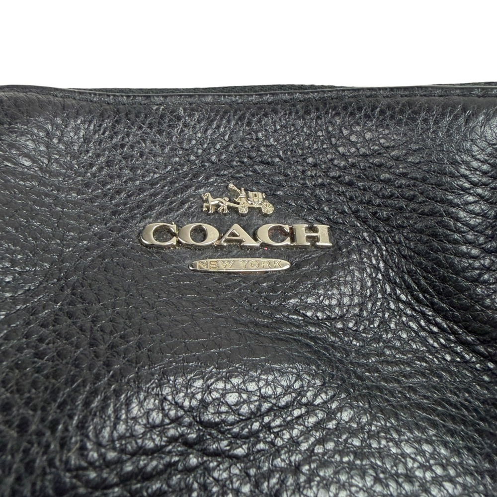 Coach F36675 Black Pebble Leather Kelsey Satchel Crossbody Bag Silver Hardware - Picture 4 of 6